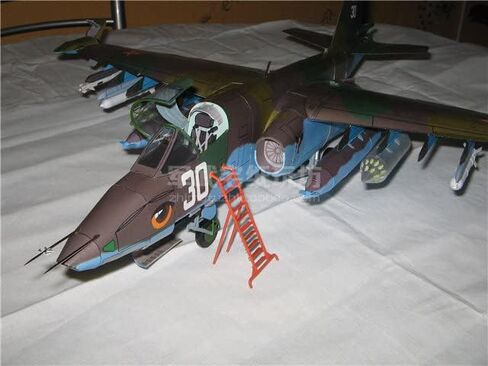 MLKOSS 1/33 مقياس سوخوي Su-25 طائرة هجومية Frogfoot نموذج ورقي مقاتل (مجموعة غير مجمعة) in Kuwait