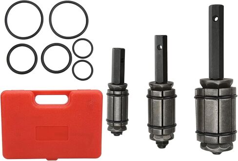 3PCS Exhaust Tail Pipe Expander Set, Universal Muffler Spreader Tool Kit, Heavy Duty Steel Exhaust Pipe Stretcher with Rubber Rings for Auto Repair, Includes 3 Sizes in in Kuwait