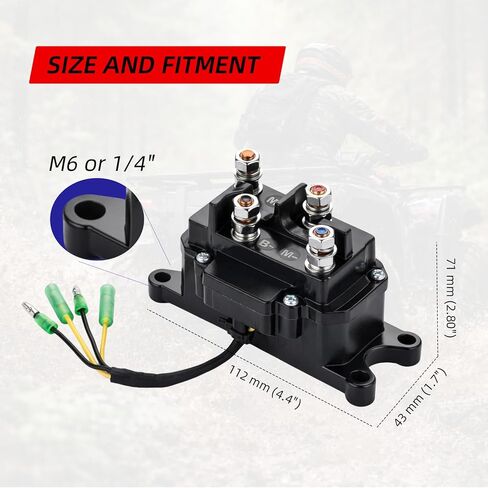 Winch Solenoid Relay 250A 12V for ATV UTV Truck Winch 2000-6000 LBS with 6 Protective Terminal Caps in Kuwait
