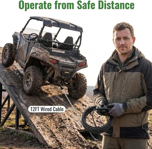 5 Prong Electric Winches Remote Control Switch, 5000Lb Winch Remote Controller, Compatible with Badland Electric Winches with 5-Pin Socket, for UTV, ATV, Truck, Boat Off-Road Self-Rescue in Kuwait