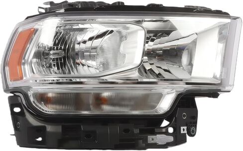 Nakkaa Passenger Side Halogen Headlight Assembly Compatible with Ram 2500 3500 2019-2024w/Bulb Front Right CH2503334 Chrome Headlamp in Kuwait