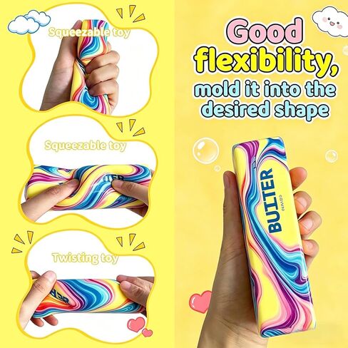 2 Packs Slow Rising Butter Squishy, Dumpling Squishies Butter Squeeze Toys Pack Sensory Stress Relief Soft & Stretchy Fidget Toy for Party Favors Squishy Butter in Kuwait