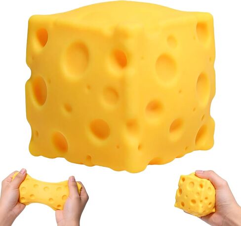 Cheese Squeeze, Soft Squishy Cheese Block Squeeze Fidget Toy, Mini Slow Rebound Sensory Toy for Stress Relief, Cute Novelty Desk Decor & Party Favors for Kids Adults in Kuwait