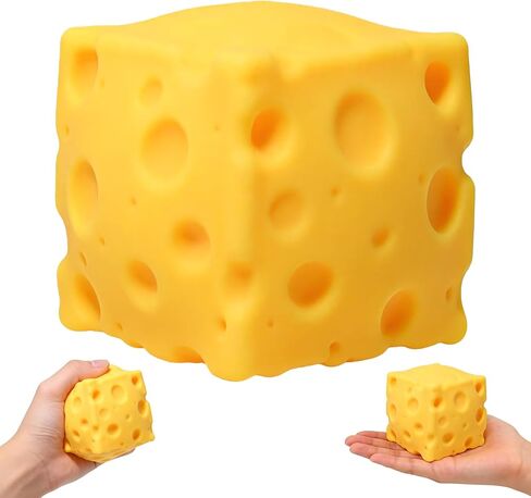 Cheese Squeeze, Soft Squishy Cheese Block Squeeze Fidget Toy, Mini Slow Rebound Sensory Toy for Stress Relief, Cute Novelty Desk Decor & Party Favors for Kids Adults in Kuwait