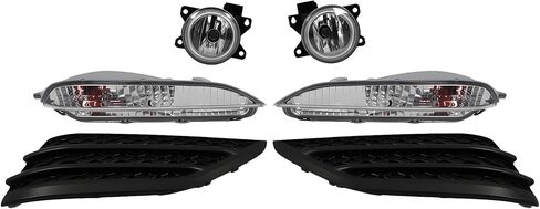 6PCS Bumper Fog Light & Turn Signal Lamp Compatible with Pilot 2016 2017 2018 Halogen w/Pair Cover Black Driver and Passenger Side 33900TBAA01 33950T5RA01 Left+Right in Kuwait