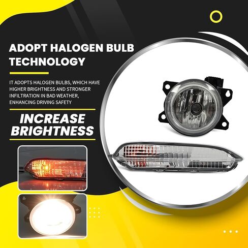 6PCS Bumper Fog Light & Turn Signal Lamp Compatible with Pilot 2016 2017 2018 Halogen w/Pair Cover Black Driver and Passenger Side 33900TBAA01 33950T5RA01 Left+Right in Kuwait