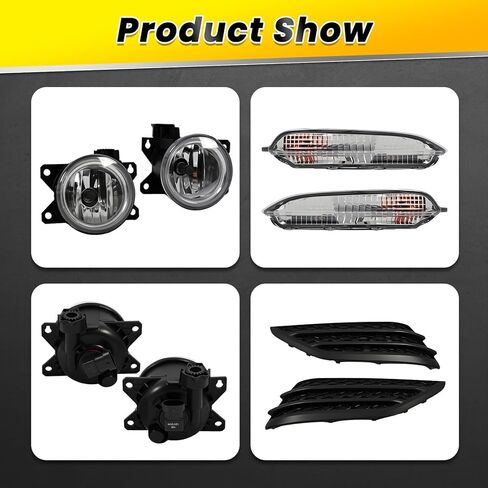 6PCS Bumper Fog Light & Turn Signal Lamp Compatible with Pilot 2016 2017 2018 Halogen w/Pair Cover Black Driver and Passenger Side 33900TBAA01 33950T5RA01 Left+Right in Kuwait