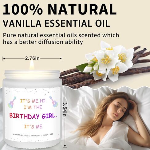 Happy Birthday Candle, Tay-lor Birthday Candle Vanilla Scent with Sprinkles, Birthday Gifts for Women, 9 oz, Handmade Aromatherapy Candles, Cool Unique Birthday Gifts for Her, Best Friend in Saudi Arabia