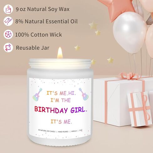 Happy Birthday Candle, Tay-lor Birthday Candle Vanilla Scent with Sprinkles, Birthday Gifts for Women, 9 oz, Handmade Aromatherapy Candles, Cool Unique Birthday Gifts for Her, Best Friend in Saudi Arabia