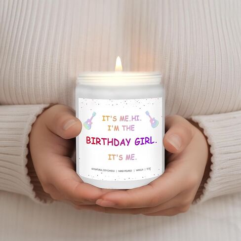 Happy Birthday Candle, Tay-lor Birthday Candle Vanilla Scent with Sprinkles, Birthday Gifts for Women, 9 oz, Handmade Aromatherapy Candles, Cool Unique Birthday Gifts for Her, Best Friend in Saudi Arabia