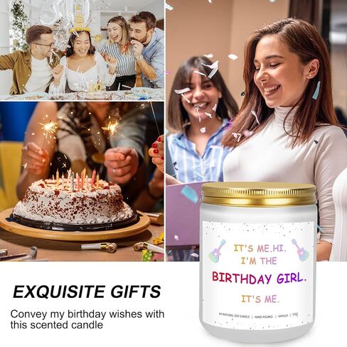 Happy Birthday Candle, Tay-lor Birthday Candle Vanilla Scent with Sprinkles, Birthday Gifts for Women, 9 oz, Handmade Aromatherapy Candles, Cool Unique Birthday Gifts for Her, Best Friend in Saudi Arabia