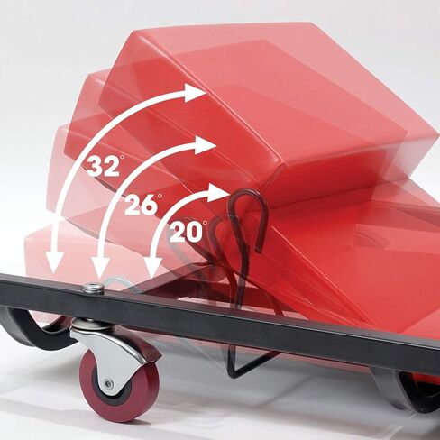 Big RED Torin Rolling Garage/Shop Creeper: 40" Padded Mechanic Cart with Adjustable Headrest and 6 Casters, Red in Kuwait