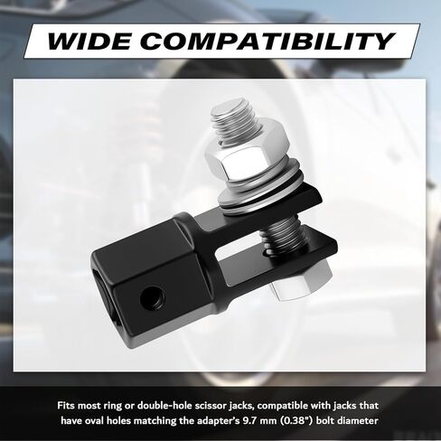 Car Scissor Jack Adapter Driven by 1/2" Impact Drills or 13/16" Lug Wrench,Sturdy Car Scissor Jack Drill Adapter Easily Lifts Jacks,Professional Labor-Saving Cars Jacks Adapters in Kuwait