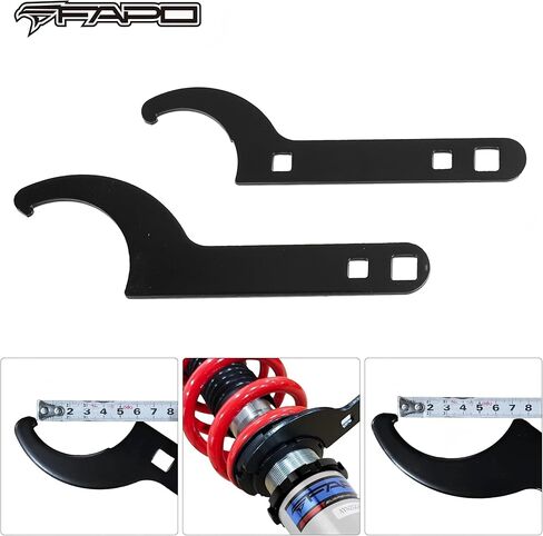 FAPO 2 Pcs Universal Coilover Shock Adjustment Tool, Steel Spanner Wrenches C-Shape Hook for Suspension Lowering Kits Repair Disassembly in Kuwait
