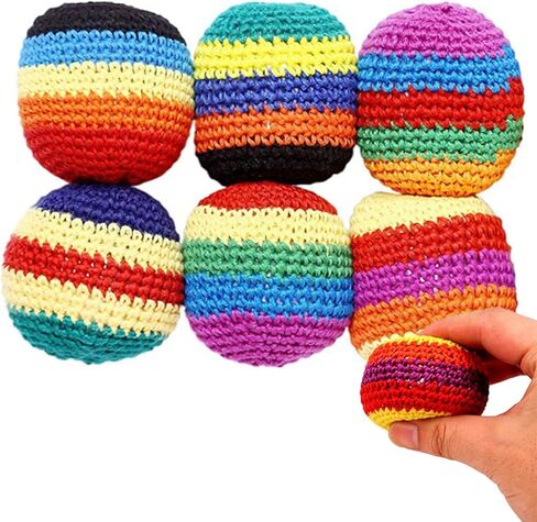 6PCS Hand-Made Knitted Bags, 2026 Upgraded Footbags Knitted, Professional Balls for Kids, Juggling Balls for Beginners, Ready-to-Use Balls (No Assembly Required) (6pcs) in Kuwait