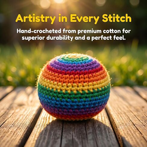 6PCS Hand-Made Knitted Bags, 2026 Upgraded Footbags Knitted, Professional Balls for Kids, Juggling Balls for Beginners, Ready-to-Use Balls (No Assembly Required) (6pcs) in Kuwait