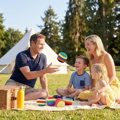 6PCS Hand-Made Knitted Bags, 2026 Upgraded Footbags Knitted, Professional Balls for Kids, Juggling Balls for Beginners, Ready-to-Use Balls (No Assembly Required) (6pcs) in Kuwait