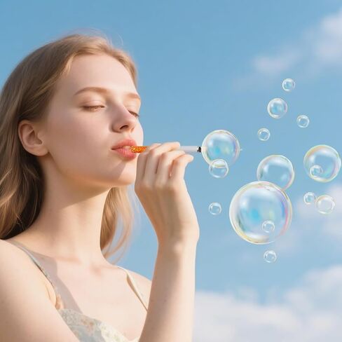 Bubble Blower Set with 2 Wands and Refillable Bottle Perfect Relaxation Gift for Men Women Holiday Parties 3-5 Days in Kuwait