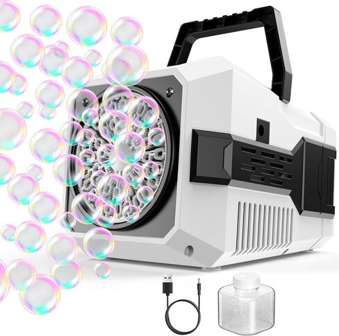 Bubble Machine for Children, Powered by USB Adapter or Battery, Suitable for Indoor & Outdoor Birthday Parties, Weddings & Outdoor Activities in Kuwait