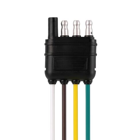 Trailer Light Wiring Harness Extension – 4-Pin Plug, 18 AWG Flat Wire Connector – Heavy-Duty PVC Housing – No Splice Required, Corrosion Resistant, Universal Fit (2 Feet) in Kuwait