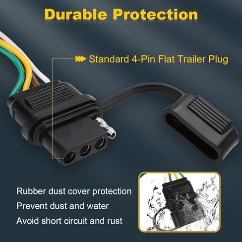 WATERWICH Custom 4-Pin Trailer Wiring Harness Compatible with Kia Telluride 2023-2025 Excluding LX or S Replacement for 56501 for Trailer Lights Connect in Kuwait