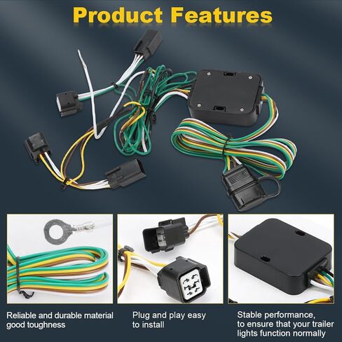 WATERWICH Custom 4-Pin Trailer Wiring Harness Compatible with Kia Telluride 2023-2025 Excluding LX or S Replacement for 56501 for Trailer Lights Connect in Kuwait