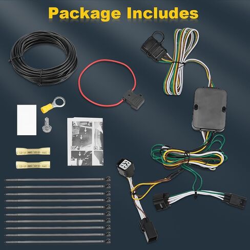 WATERWICH Custom 4-Pin Trailer Wiring Harness Compatible with Kia Telluride 2023-2025 Excluding LX or S Replacement for 56501 for Trailer Lights Connect in Kuwait