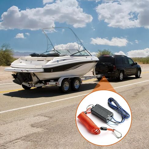 Light Absorption Cable Trailer Breakaway Switch 6ft Breakaway Coiled Cable with Electric Brake or RV Towing Trailer (Fluorescence) in Kuwait