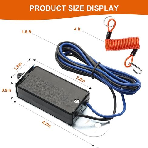 Light Absorption Cable Trailer Breakaway Switch 6ft Breakaway Coiled Cable with Electric Brake or RV Towing Trailer (Fluorescence) in Kuwait
