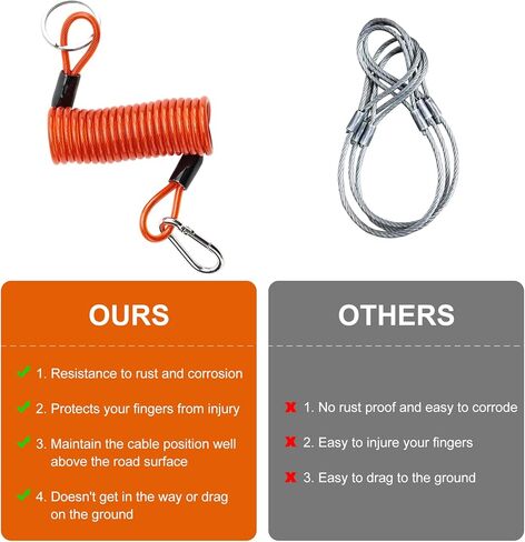Light Absorption Cable Trailer Breakaway Switch 6ft Breakaway Coiled Cable with Electric Brake or RV Towing Trailer (Fluorescence) in Kuwait