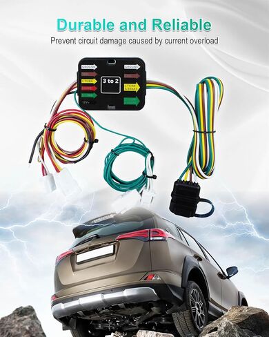 4 دبوس مقطورة الأسلاك تسخير 56434 صالح لتويوتا RAV4 2021-2025 RAV4 Prime 2022-2025 ميتسوبيشي أوتلاندر PHEV 2023-2025، موصل T موصل ضوء مقطورة مسطحة مع غطاء الغبار ومجموعة الصمامات in Kuwait