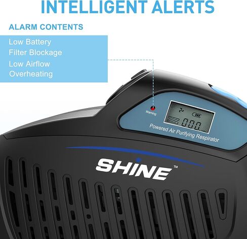 SHINE Air Purifying Respirator, NIOSH Approved 3 Levels Airflow Control, High-efficiency Li-ion Battery PAPR Kit in Saudi Arabia