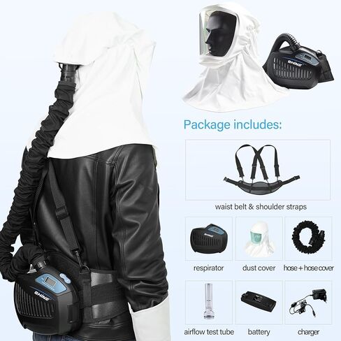 SHINE Air Purifying Respirator, NIOSH Approved 3 Levels Airflow Control, High-efficiency Li-ion Battery PAPR Kit in Saudi Arabia