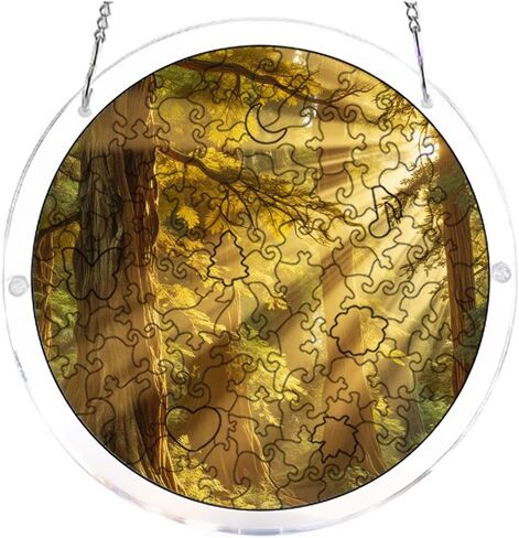 7.4in 83Pcs Handmade Craft Suncatcher Kit Sunbeam Through Redwoods Relax Handmade Gift for Family and Friends in Kuwait