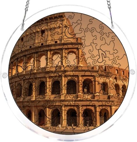 7.4in 83Pcs Handmade Craft Suncatcher Kit Colosseum at Dusk Relax Handmade Gift for Family and Friends in Kuwait