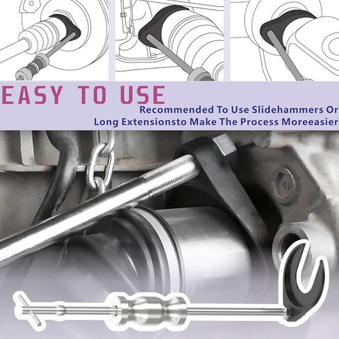 Universal CV Axle Removal Tool Set with Inner CV Axle Puller Tool with 5/8"-18 Slide Hammer and 3.75 inch CV Axle Shaft Puller Tool Kit and Pry Bar Wrench Adaptor Head in Saudi Arabia