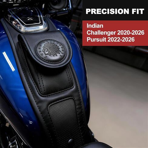 حقيبة خزان الوقود الجلدية للدراجة النارية لـ Indian Challenger Dark Horse Limited Elite 2020-2026، Pursuit Dark Horse Limited Elite 2022-2026 حقيبة غطاء الحقيبة المركزية in Kuwait