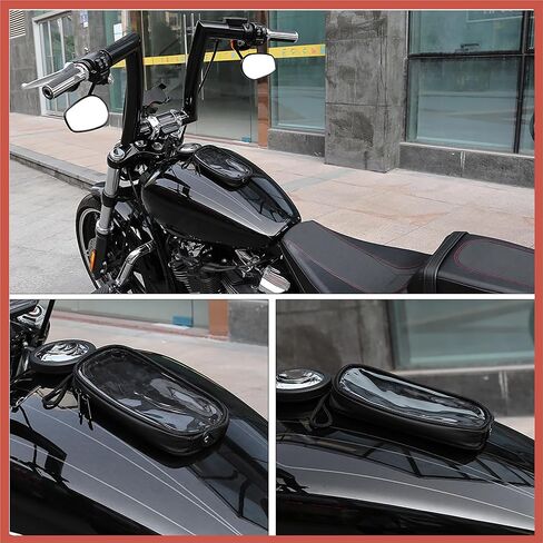 ACROPIX Universal 7'' Magnetic Tank Bag with Headphone Hole PU Leather Waterproof Motorbike Saddlebag for Motorcycle Car Parts in Kuwait