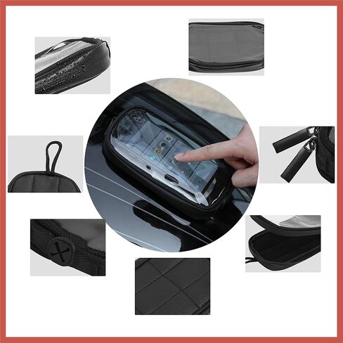 ACROPIX Universal 7'' Magnetic Tank Bag with Headphone Hole PU Leather Waterproof Motorbike Saddlebag for Motorcycle Car Parts in Kuwait