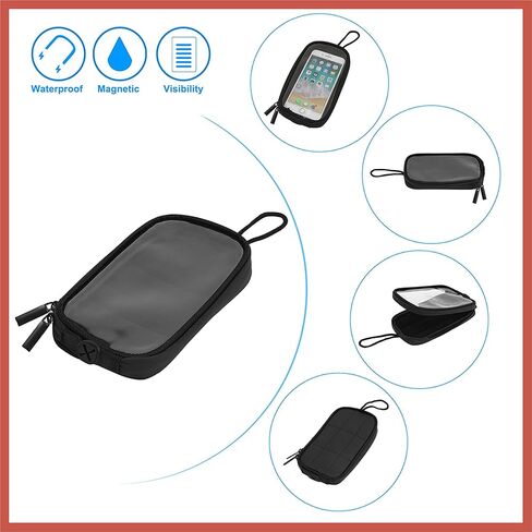 ACROPIX Universal 7'' Magnetic Tank Bag with Headphone Hole PU Leather Waterproof Motorbike Saddlebag for Motorcycle Car Parts in Kuwait