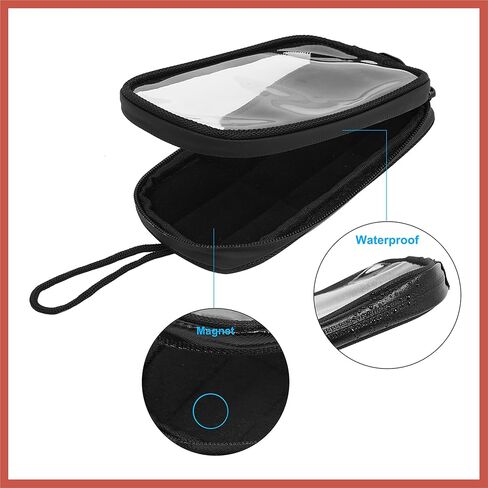 ACROPIX Universal 7'' Magnetic Tank Bag with Headphone Hole PU Leather Waterproof Motorbike Saddlebag for Motorcycle Car Parts in Kuwait