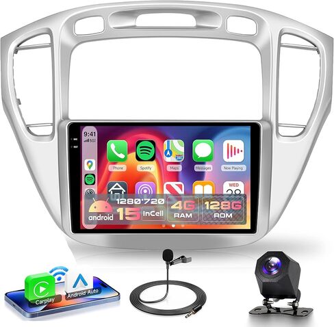 9 Inch Radio for Toyota HIGHLANDER 2000-2007, Rimoody Android Car Stereo Touch Screen with GPS Bluetooth FM WiFi Mirror Link + Backup Camera in Saudi Arabia