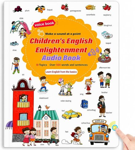 كتاب تعليمي صوتي للأطفال مكون من 500 كلمة، كتاب صوتي تفاعلي باللغة الإنجليزية للأطفال من عمر 2 إلى 8 سنوات مع خاصية اللمس، كتب تعليمية ذكية للتحدث المبكر لمرحلة ما قبل المدرسة ورياض الأطفال in Kuwait