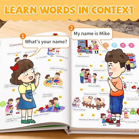 كتاب تعليمي صوتي للأطفال مكون من 500 كلمة، كتاب صوتي تفاعلي باللغة الإنجليزية للأطفال من عمر 2 إلى 8 سنوات مع خاصية اللمس، كتب تعليمية ذكية للتحدث المبكر لمرحلة ما قبل المدرسة ورياض الأطفال in Kuwait