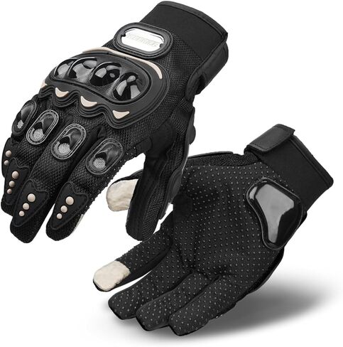 Dirtbike Gloves for Men,Hard Shell&Palm Padding,Polyester/Breathable Mesh, Anti-Slip Point and Touchscreen,Motorcycle Gloves for Cycling in Saudi Arabia