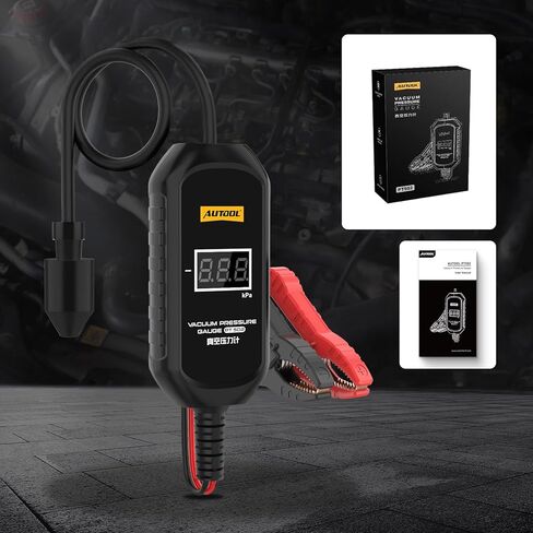 AUTOOL PT502 Digital Vacuum Pressure Gauge, Automotive Vacuum Leak Tester with Temperature Compensation, 101kPa High Accuracy Engine Intake Exhaust EGR Diagnostic Tool, 12V Car Powered in Kuwait