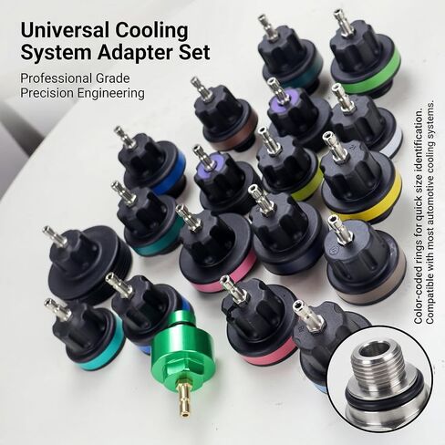 Coolant Pressure Tester Kit – Radiator System Leak Detector & Cooling Test Tool with Tesla, Porsche Adapter (27-Piece) (Nylon) in Kuwait