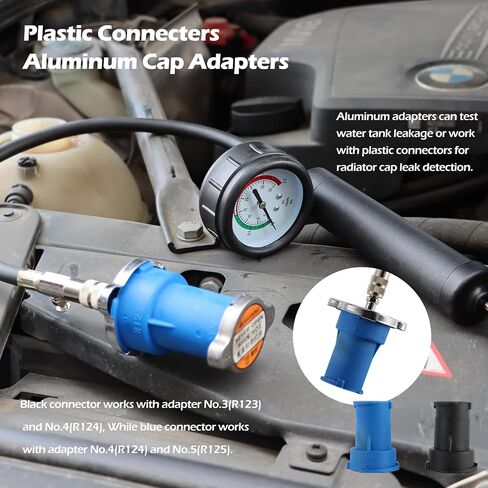 Coolant Pressure Tester Kit – Radiator System Leak Detector & Cooling Test Tool with Tesla, Porsche Adapter (27-Piece) (Nylon) in Kuwait