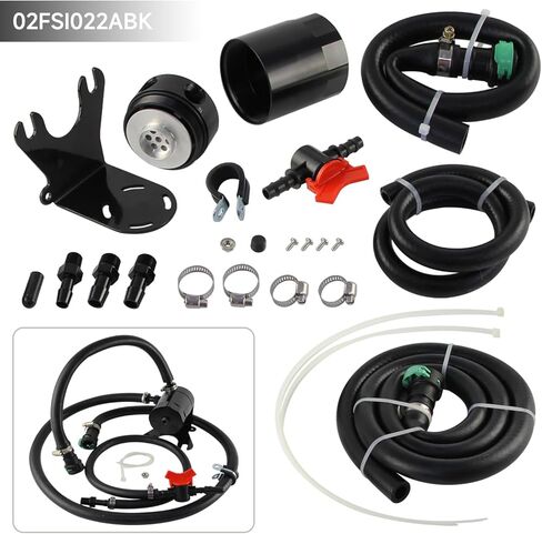 Baffled Oil Catch Can Compatible with 2018-2023 Jeep Wrangler JL Gladiator 3.6L Aluminum Black in Kuwait