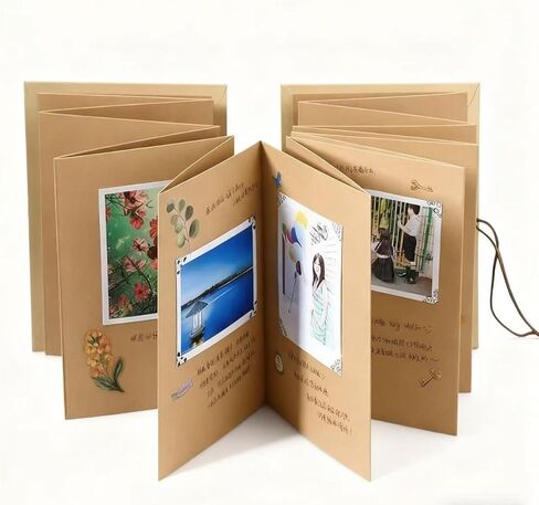 DIY Photo Album Scrapbook Kit, Customizable Memory Book for Couple Family, Handmade Photo Storage Book, Unique Gift for Birthday Anniversary Christmas Valentine's Day (Khaki) in Kuwait